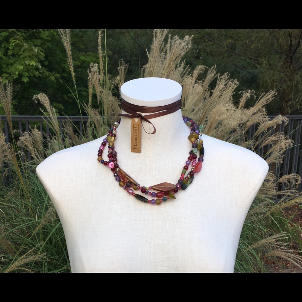 Multi-color Stone Necklace - Picture 3 of 3
